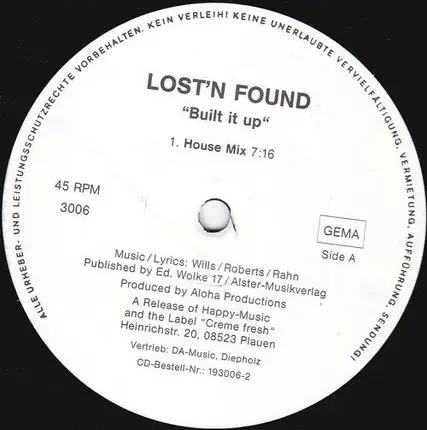 Обложка сингла Lost ’n’ Found - Built It Up