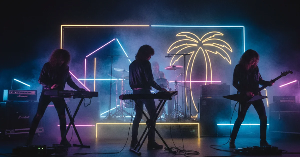 a modern retro-video shoot with signature neon lighting